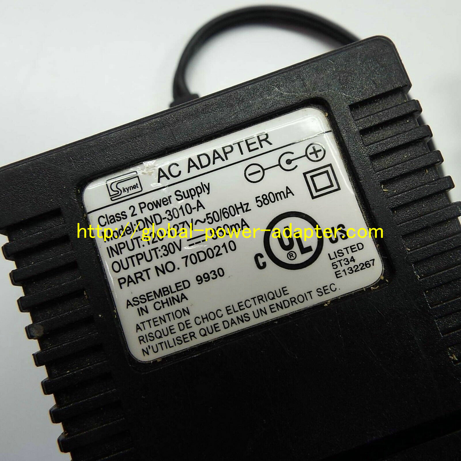 *Brand NEW* DND-3010-A 70D0210 SKYNET 30V 830 mA AC DC Adapter POWER SUPPLY - Click Image to Close